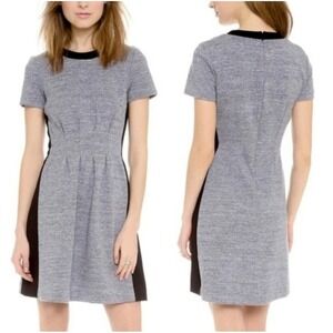 Madewell Parkline Fit and Flare Dress Womens Size 2 Grey Black Mini Short Sleeve